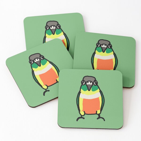 Artikelvorschau, Grüne Wangensittiche - gelbe Seiten entworfen und verkauft von BirbFriends.