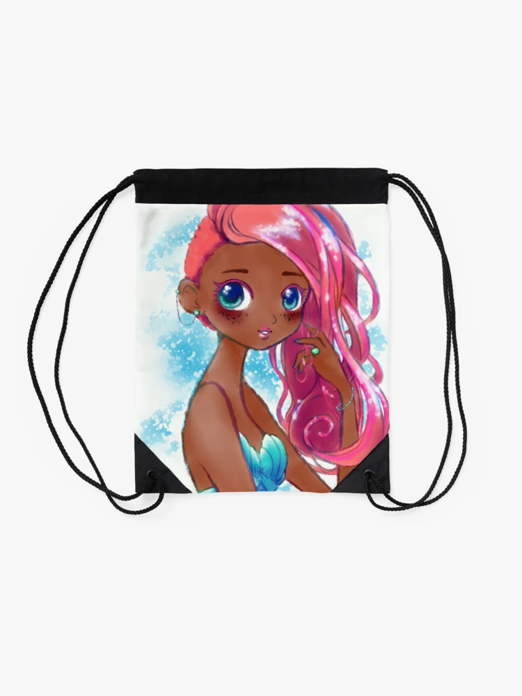Cute Kawaii Mermaid Treasure Surprise Doll Shoujo Anime Fan Art  Drawstring Bag