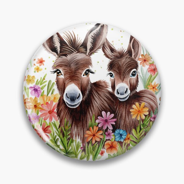 Item preview, Donkeys in Meadow of Flowers designed and sold by HushTheMoon.