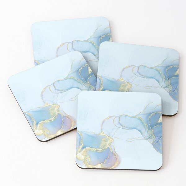 Artikelvorschau, Marmordruck in Babyblau und Gold entworfen und verkauft von Julia McMullen.