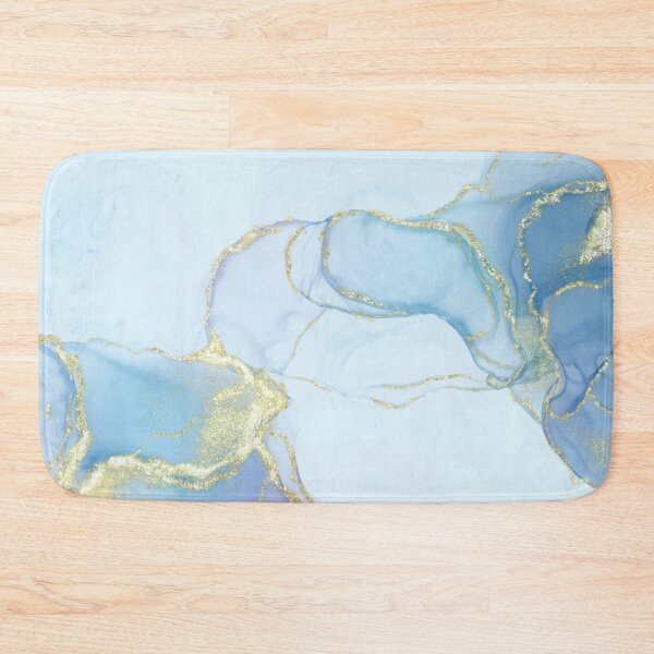 Artikelvorschau, Marmordruck in Babyblau und Gold entworfen und verkauft von Julia McMullen.