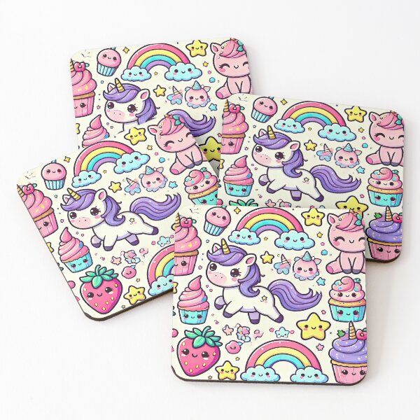 Item preview, Cute Unicorn and Cupcake Party Design designed and sold by KawaiiCherryPie.
