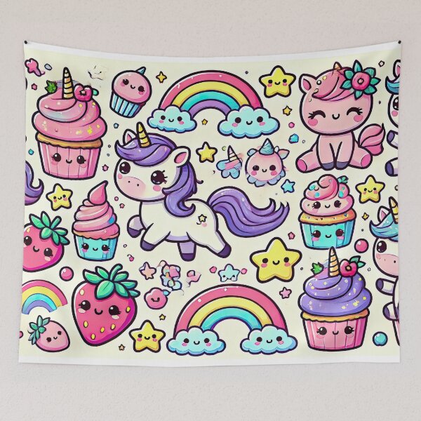Item preview, Cute Unicorn and Cupcake Party Design designed and sold by KawaiiCherryPie.