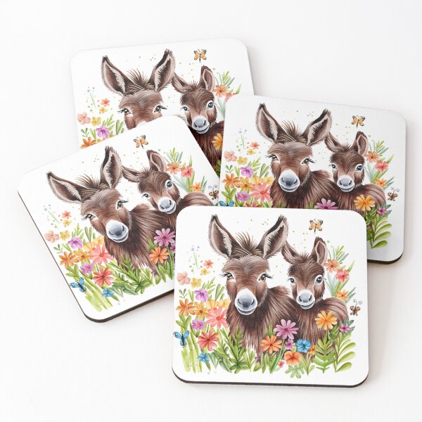 Item preview, Donkeys in Meadow of Flowers designed and sold by HushTheMoon.