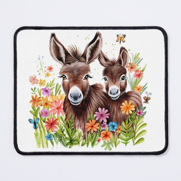 Item preview, Donkeys in Meadow of Flowers designed and sold by HushTheMoon.