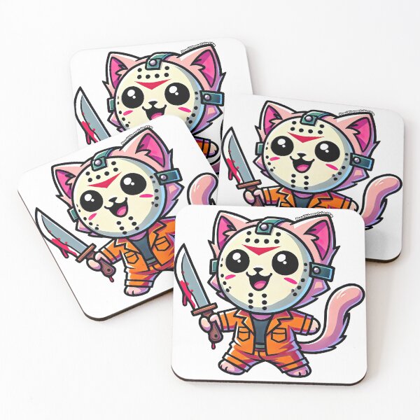 Item preview, Adorable Horror  Halloween Kitten Dressed as Jason Voorhees designed and sold by KawaiiCherryPie.