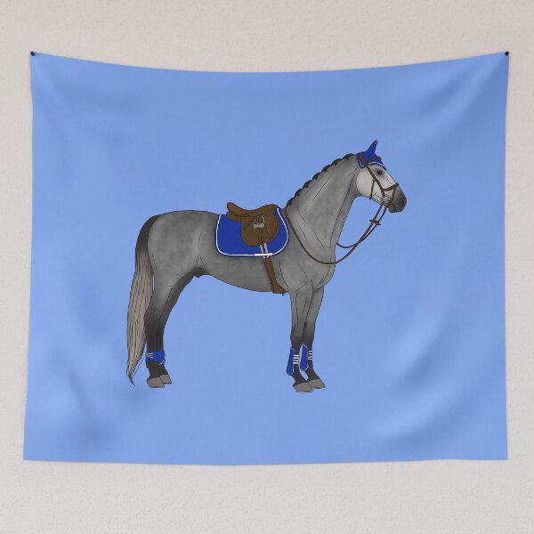 Item preview, Dappled Gray Jumper Horse in Blue Accessories designed and sold by DappledMoon.