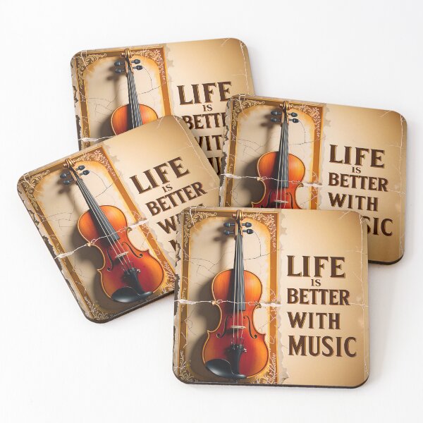Item preview, Life Is Better With Music Violin Music Quote designed and sold by TheArtOfPat.