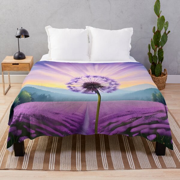 Item preview, Purple Dandelion River Floral Collection - pillows, backpacks, canvas prints, comforters designed and sold by Imaginarium Depot - ImaginariumDepot.us.