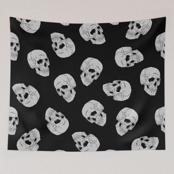 Item preview, smiling skeleton bone head skull designed and sold by Sticker Mage.
