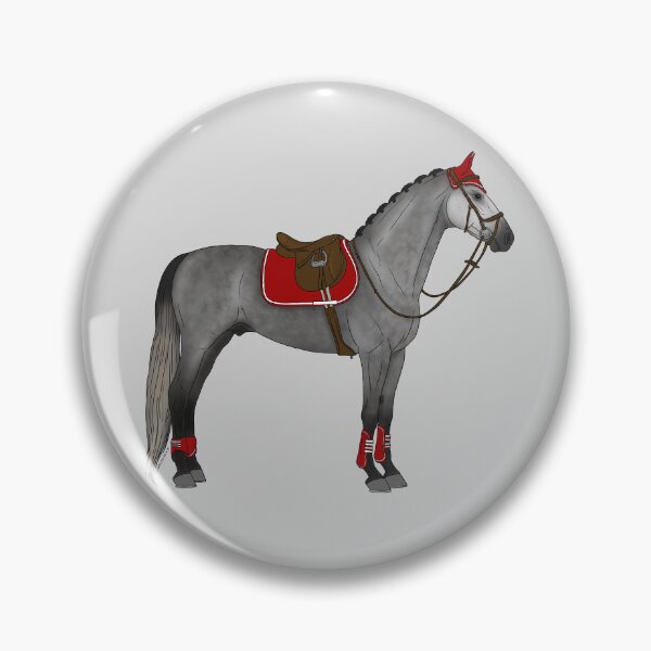 Item preview, Dappled Gray Jumper Horse in Red Accessories designed and sold by DappledMoon.