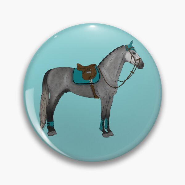 Item preview, Dappled Gray Jumper Horse with Teal Accessories designed and sold by DappledMoon.