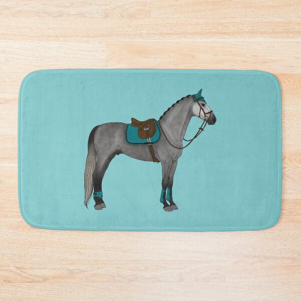 Item preview, Dappled Gray Jumper Horse with Teal Accessories designed and sold by DappledMoon.