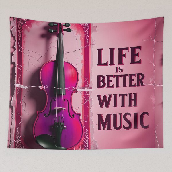 Item preview, Life Is Better With Music Violin Music Quote designed and sold by TheArtOfPat.