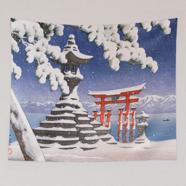 Item preview, Snow at Itsukushima by Kawase Hasui designed and sold by Takeda-art.