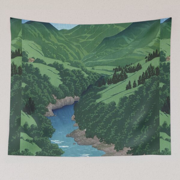 Artikelvorschau, Yana-Fluss bei Koshu von Kawase Hasui entworfen und verkauft von Takeda-art.