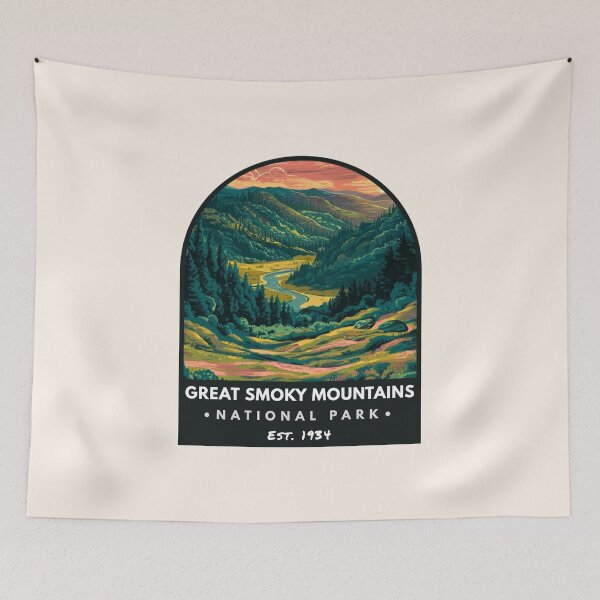 Item preview, Great Smoky Mountains National Park, Vintage travel designed and sold by PinkandP.