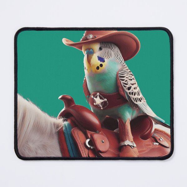 Item preview, Budgie Buckaroo: Parakeet Cowboy Rides into the Sunset designed and sold by Expathers.