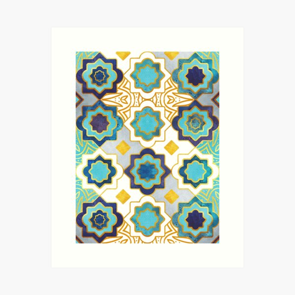 Item preview, Marrakesh gold and blue geometry inspiration designed and sold by SelmaCardoso.