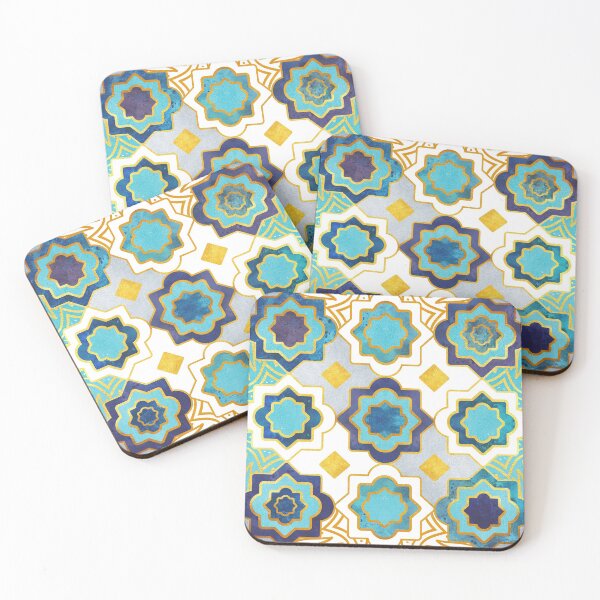 Item preview, Marrakesh gold and blue geometry inspiration designed and sold by SelmaCardoso.