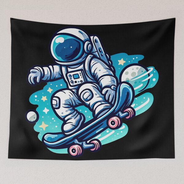 Item preview, Spaceman Skateboarder  designed and sold by SideKickCreates.