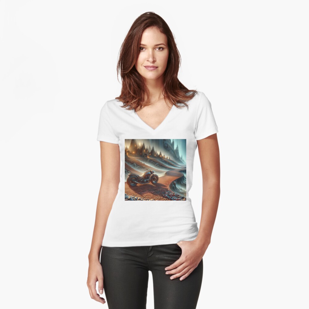 Item preview, Fitted V-Neck T-Shirt designed and sold by starchim01.