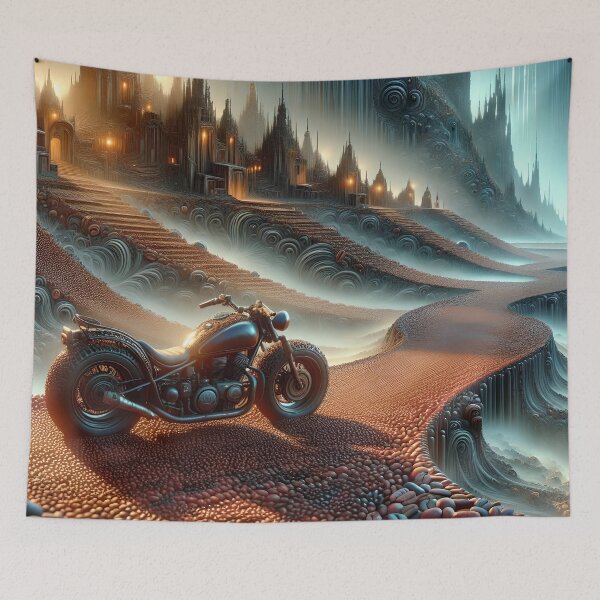 Item preview, Motorcycle on a road made of coffee beans designed and sold by Marcu Ioachim.