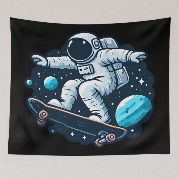 Item preview, Spaceman Skateboarder  designed and sold by SideKickCreates.
