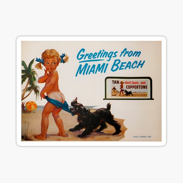 Coppertone Vintage Poster Sticker