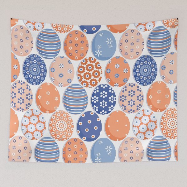 Item preview, Easter eggs Orange-Blue on a White background designed and sold by Alex  Blud.
