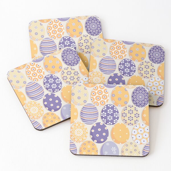 Item preview, Easter eggs Yellow-Purple on a Yellow background designed and sold by Alex  Blud.
