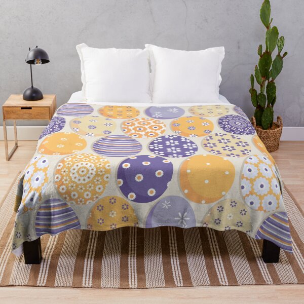 Item preview, Easter eggs Yellow-Purple on a Yellow background designed and sold by Alex  Blud.