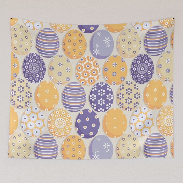 Item preview, Easter eggs Yellow-Purple on a Yellow background designed and sold by Alex  Blud.