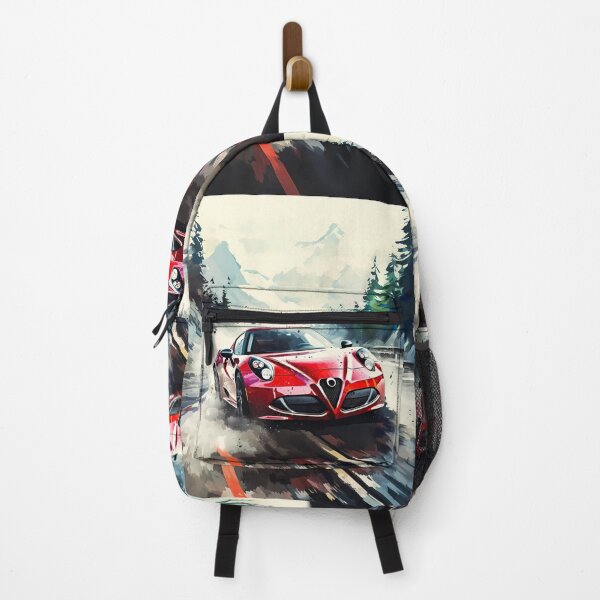 Item preview, Alfa Romeo 4C Dynamically Speeding Along Wet Mountainous road. designed and sold by RevUpDesign.
