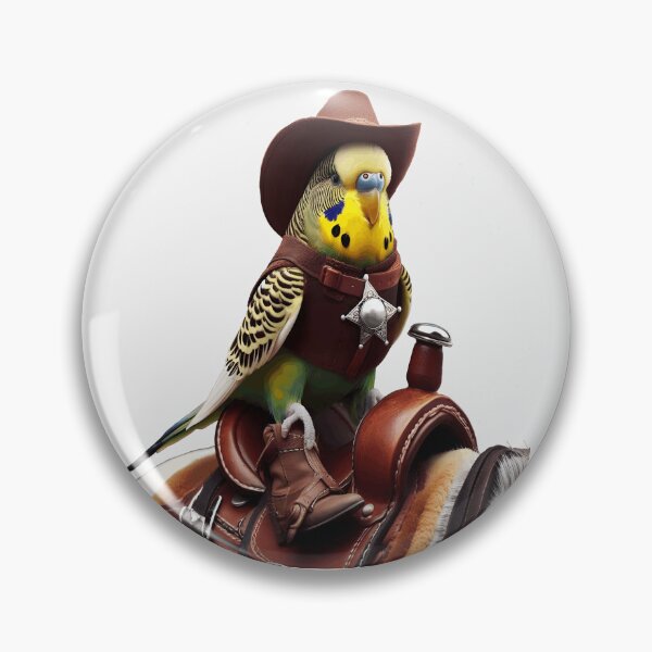 Item preview, Ropin' the Range: Tiny Cowboy Budgie Lassos Hearts designed and sold by Expathers.
