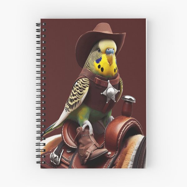 Item preview, Ropin' the Range: Tiny Cowboy Budgie Lassos Hearts designed and sold by Expathers.