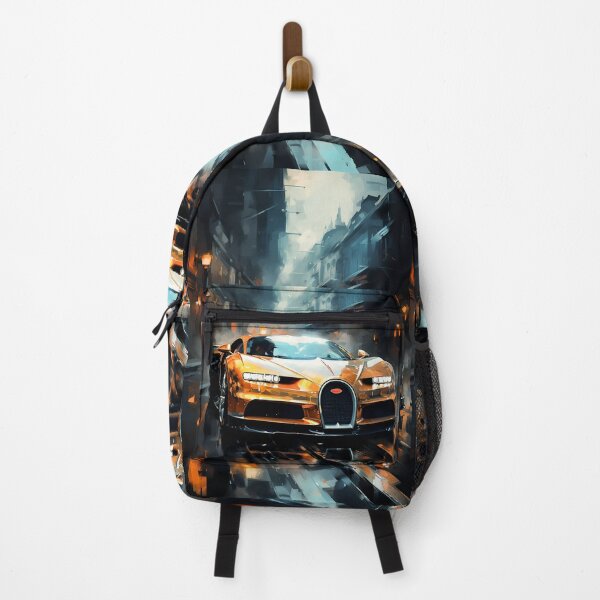 Item preview, Chiron Hypercar in Rainy City, High Performance Vehicle Canvas Art, Reflective Urban Scene designed and sold by RevUpDesign.