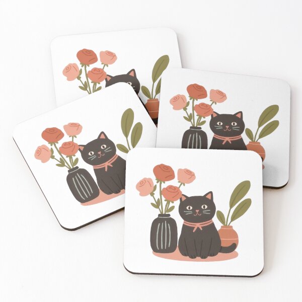 Item preview, Cute chubby funny kitty - florist - lover of bouquets in vases. designed and sold by SaraSumi.