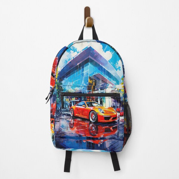 Item preview, Porsche 911 Carrera, Vibrant Urban Sport Car Scene - Limited Edition Artistic Car Poster, Reflective Street Illustration, Collectible Auto Artwork designed and sold by RevUpDesign.