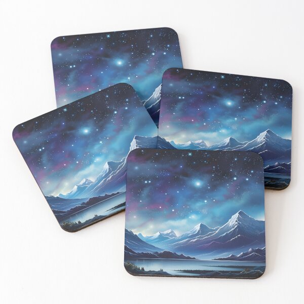 Item preview, Starry Night Over Snowy Peaks: Celestial Serenity designed and sold by GreenInkXpress.