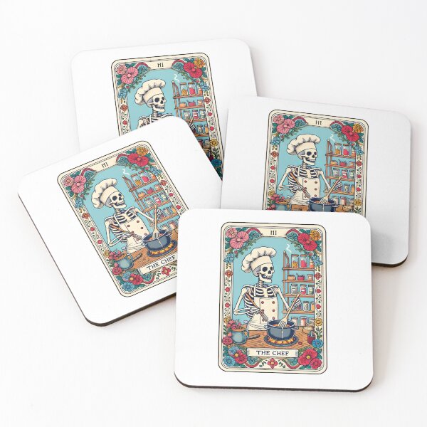Item preview, The Skeleton Chef Cooking in the Kitchen Tarot Card designed and sold by silverhexagon.