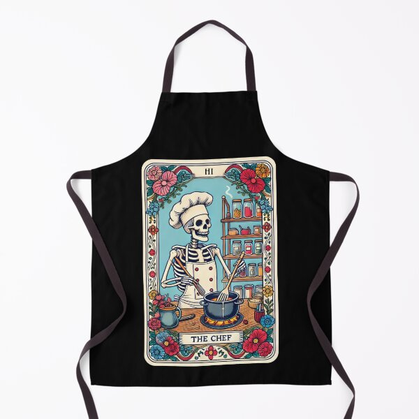 Item preview, The Skeleton Chef Cooking in the Kitchen Tarot Card designed and sold by silverhexagon.