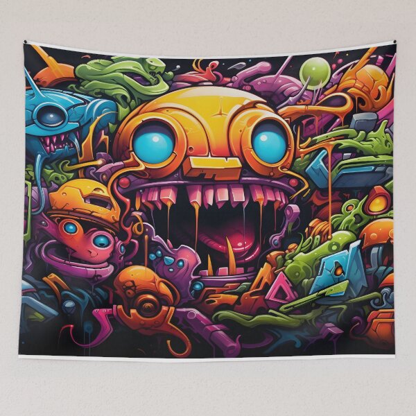 Item preview, Cyberpunk Canvases: Futuristic Dystopian Sci-Fi Graffiti designed and sold by GreenInkXpress.