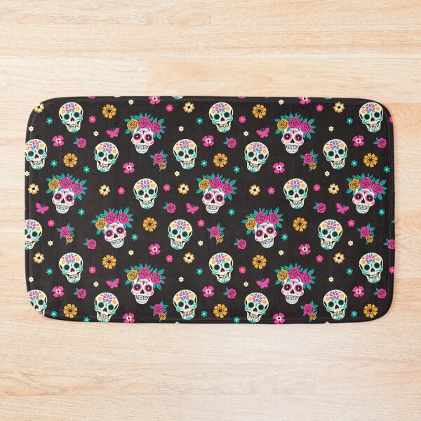 Item preview, sugar skulls in flower wreaths designed and sold by burbura.