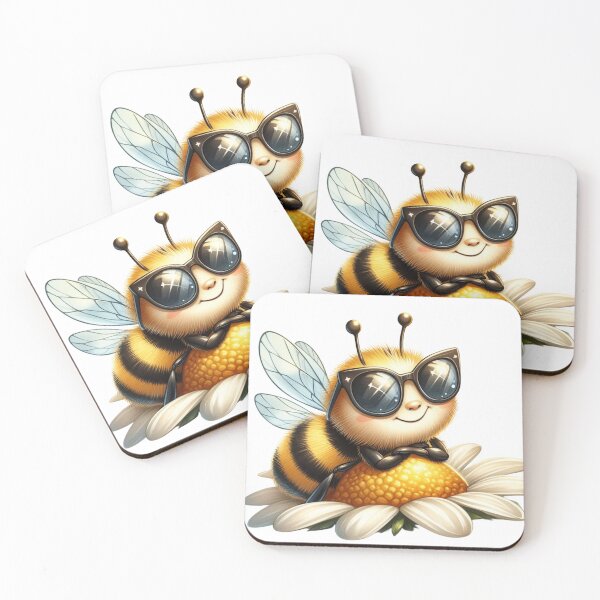Item preview, Cute Bee with Sunglasses designed and sold by Ravensplace22.