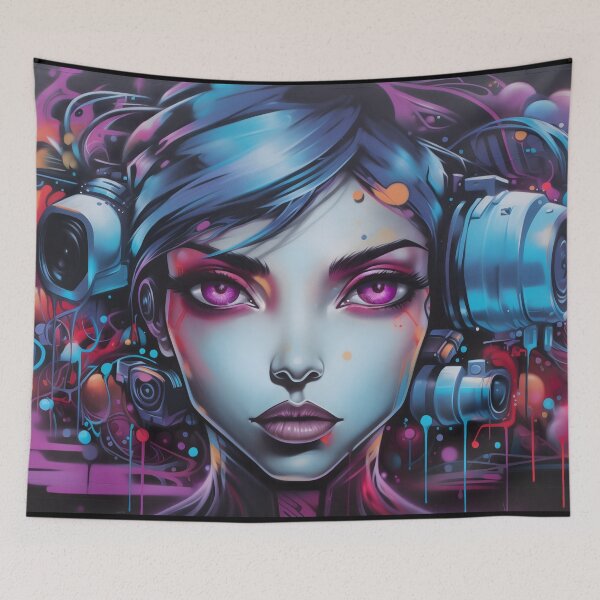 Item preview, Cyberpunk Canvases: Futuristic Dystopian Sci-Fi Graffiti designed and sold by GreenInkXpress.