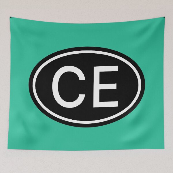 Item preview, CE Initials Monogram Oval White Letters designed and sold by Jeallan Designs.