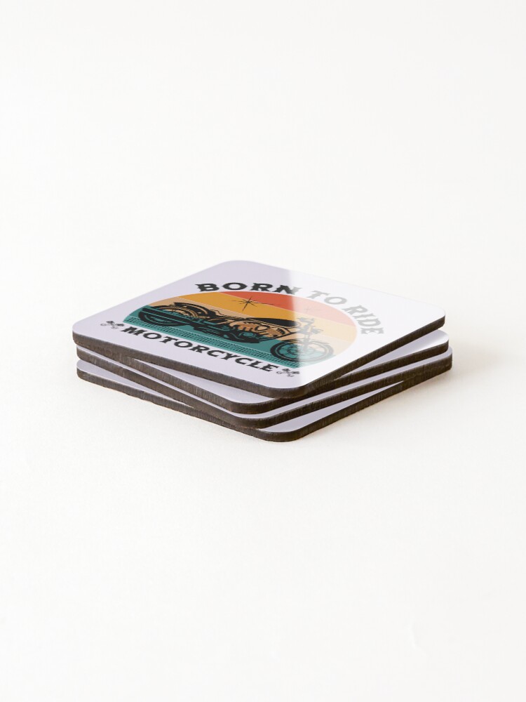 Thumbnail 4 of 5, Coasters (Set of 4), Born To Ride Motorcycle designed and sold by DavePepin.