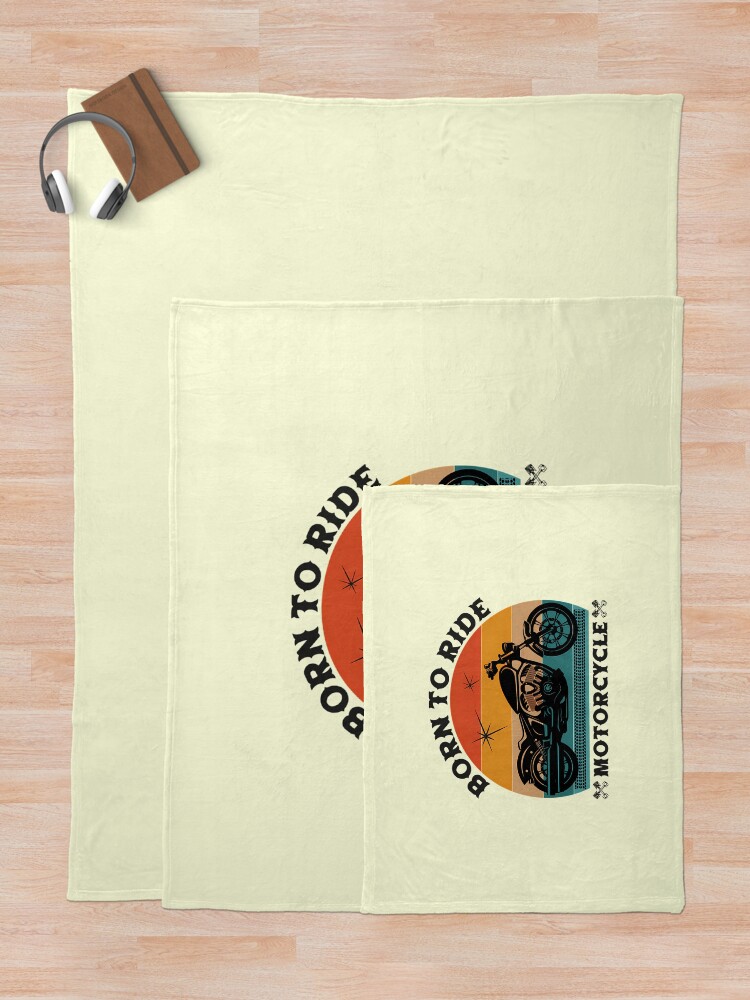 Thumbnail 5 of 6, Throw Blanket, Born To Ride Motorcycle designed and sold by DavePepin.