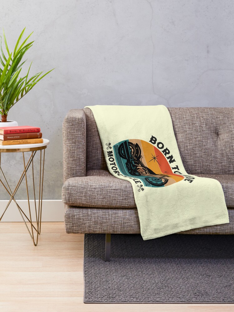 Thumbnail 2 of 6, Throw Blanket, Born To Ride Motorcycle designed and sold by DavePepin.